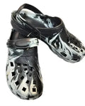 Cold Weather Fishing Just Got Better â Stylish black and white fishing clogs for comfort and support.