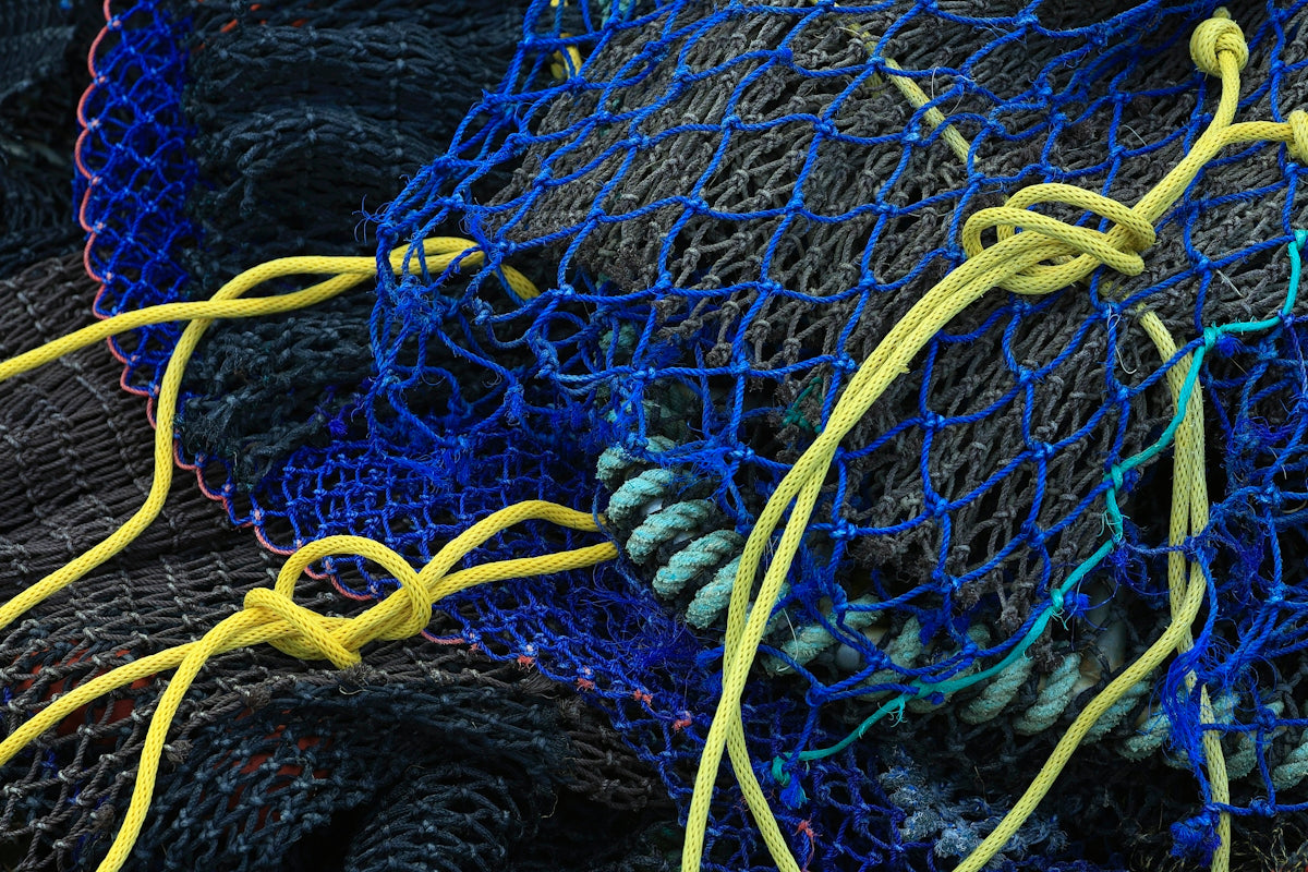 Colorful nylon nets illustrating the durability and design of 6 Ply x 25mm Piper Mesh Green Nylon Mesh.