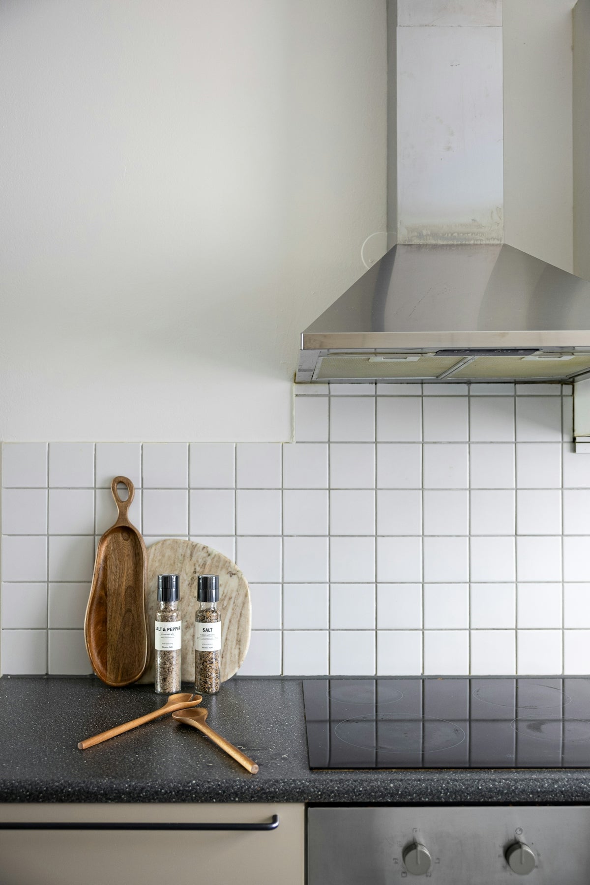A stove top oven sitting inside of a kitchen
