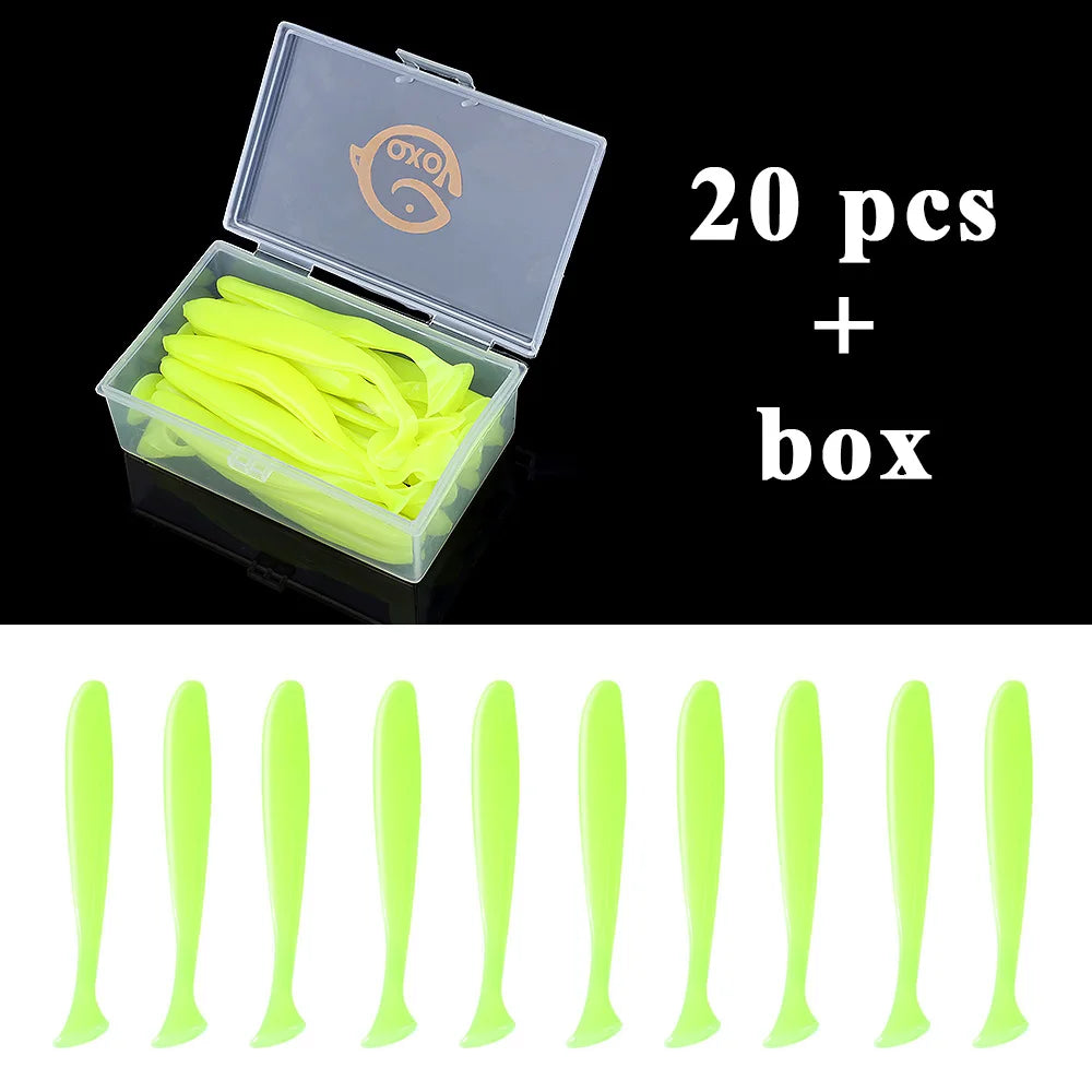 QXO Fishing Soft Lure Worm With Box Silicone Bait Accessories Swimbait Streamer Sea Fishing Spoon Lure 7cm 10cm Wobbler Set - Action Outdoors Kiwi