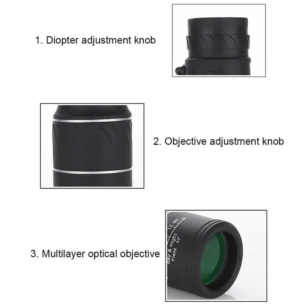 China China 16X52 Monocular Telescope Optical Lens High Definition Handy Optics Scope Dual Focus Zoom 16X Binocular for Outdoor Camp Hunting