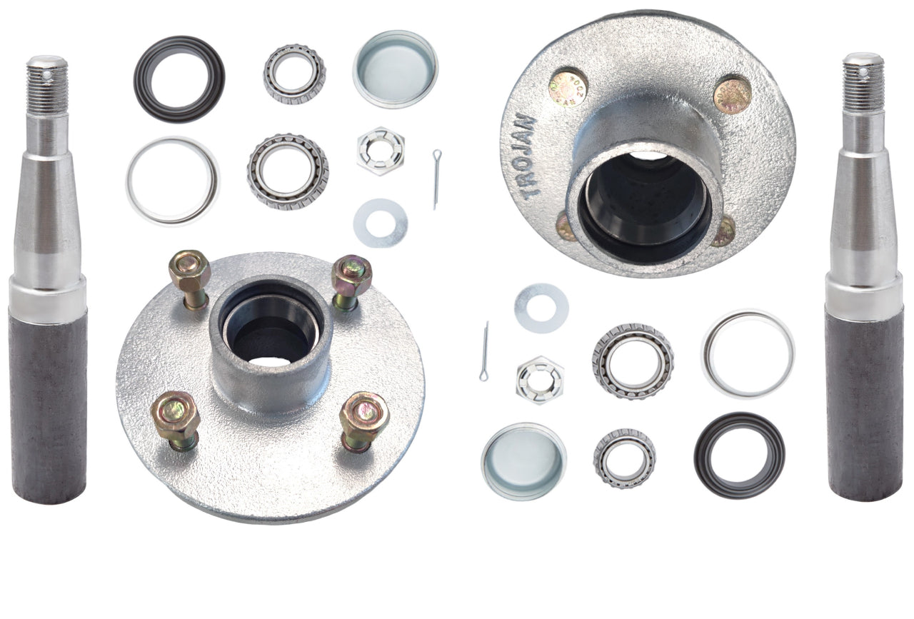 1500kg Non-Braked Hub & Stub Kit - 4x4-1/4"x7/16" - Pair T122015 - Action Outdoors Kiwi