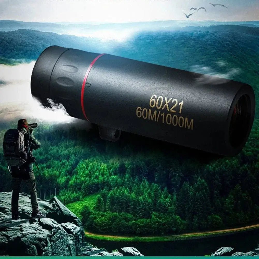 China China 60x21 BAK4 Zoom Monocular Binoculars with Wrist Strap Mini Portable Telescope Optics Scope for Outdoor Camping Hunting Telescope