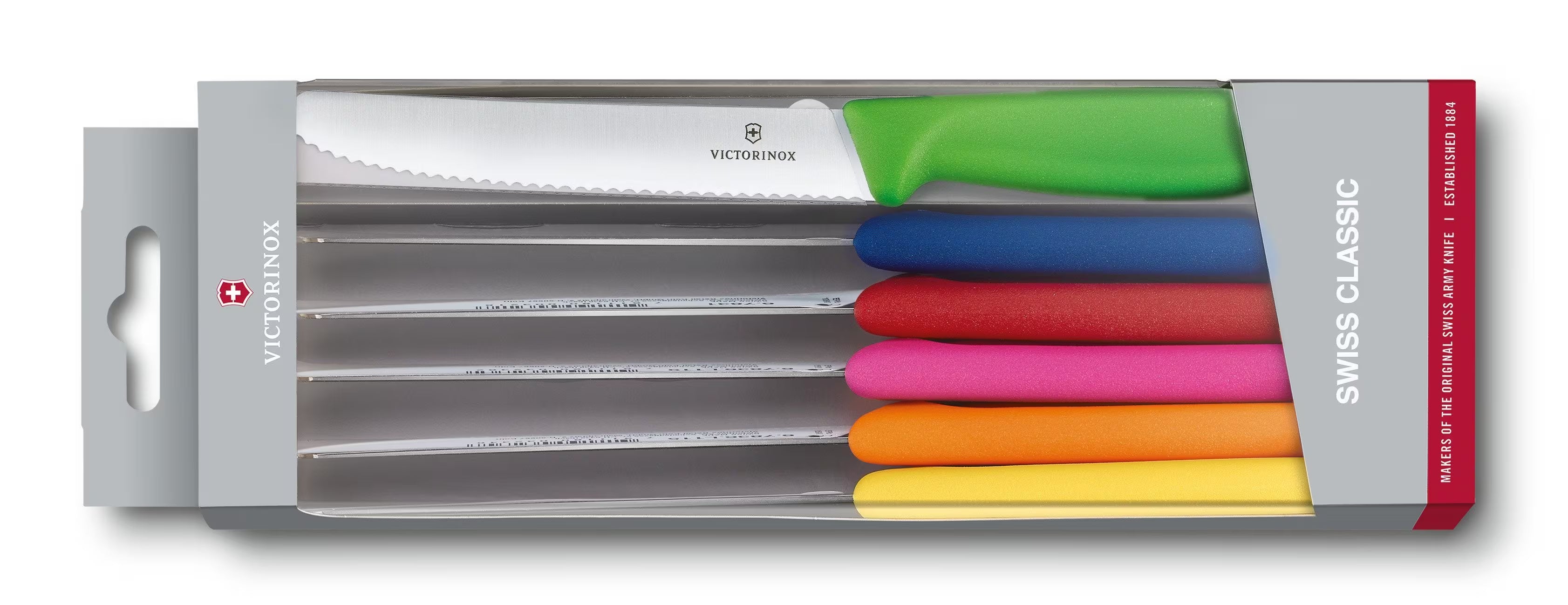 Victorinox Tomato & Table Knife Set 6.7839.6G - 6 piece Assort Colours Victorinox - Action Outdoors Kiwi