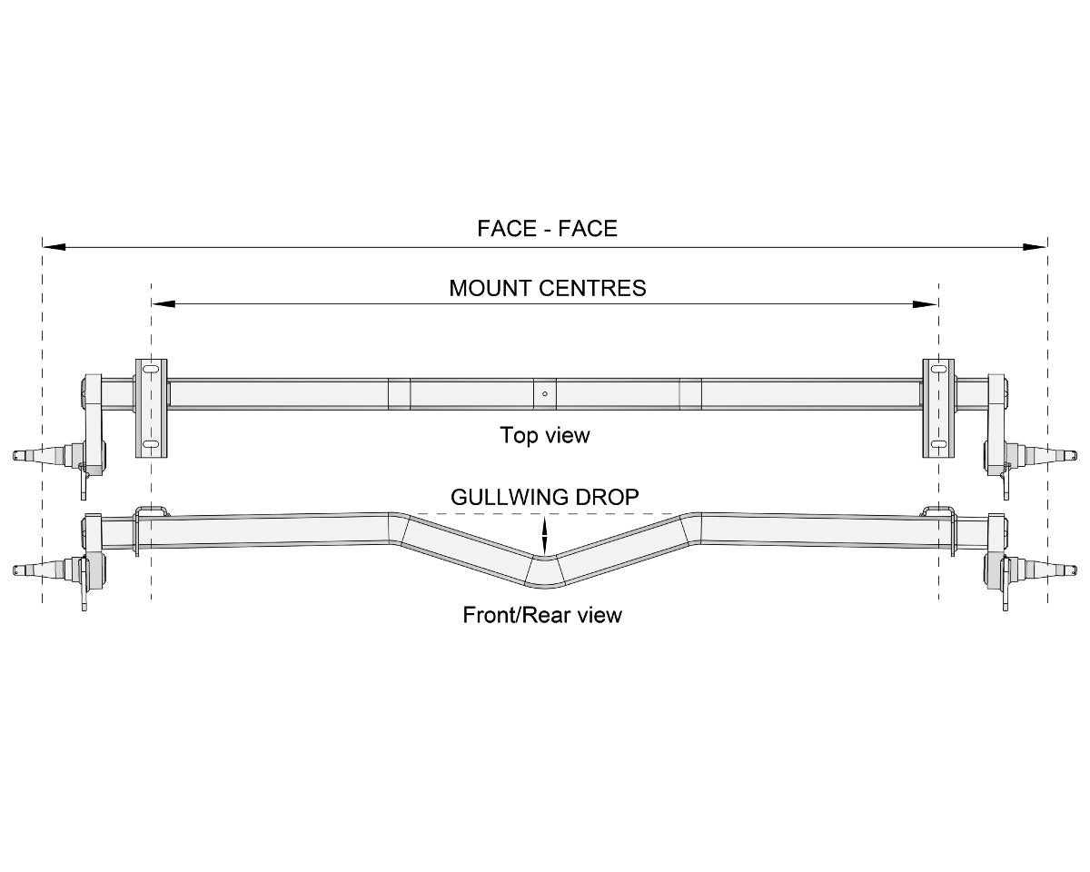 Full Beam Duratorque, 1000-1500kg, Gull Wing, for AU Top Hat - Action Outdoors Kiwi