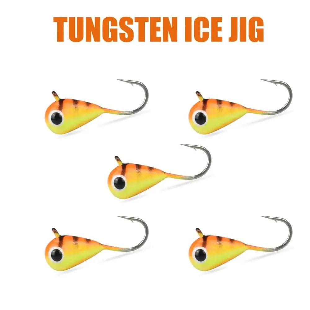 MUUNN 5PCS Tungsten Ice Jigs Hayabusa Hook,2.7mm-6mm UV Glow Colorful Winter Fishing Hooks,Perch Crappie Bluegill Lure Tackel, - Action Outdoors Kiwi