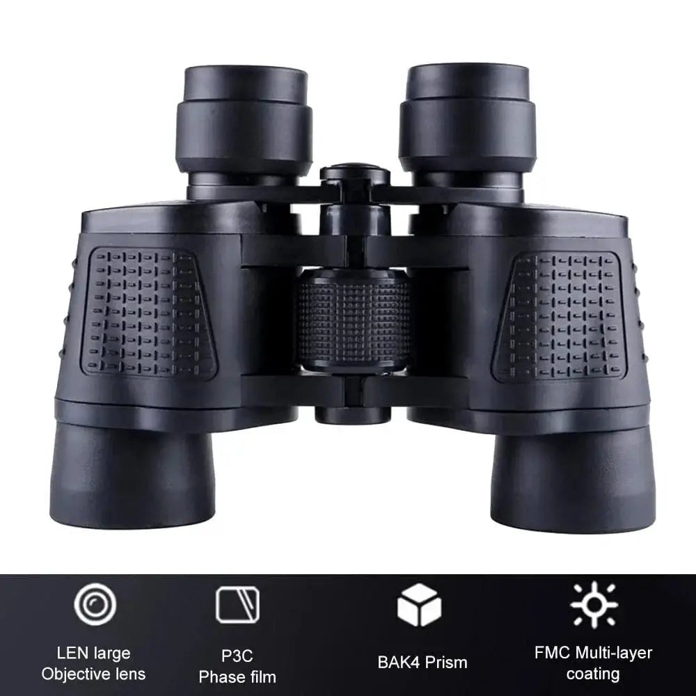 China China Standard Kit 80X80 HD High Power Binoculars Telescope 5000M Long Range Portable FMC Optical Binoculars for Hunting Camping Tourism