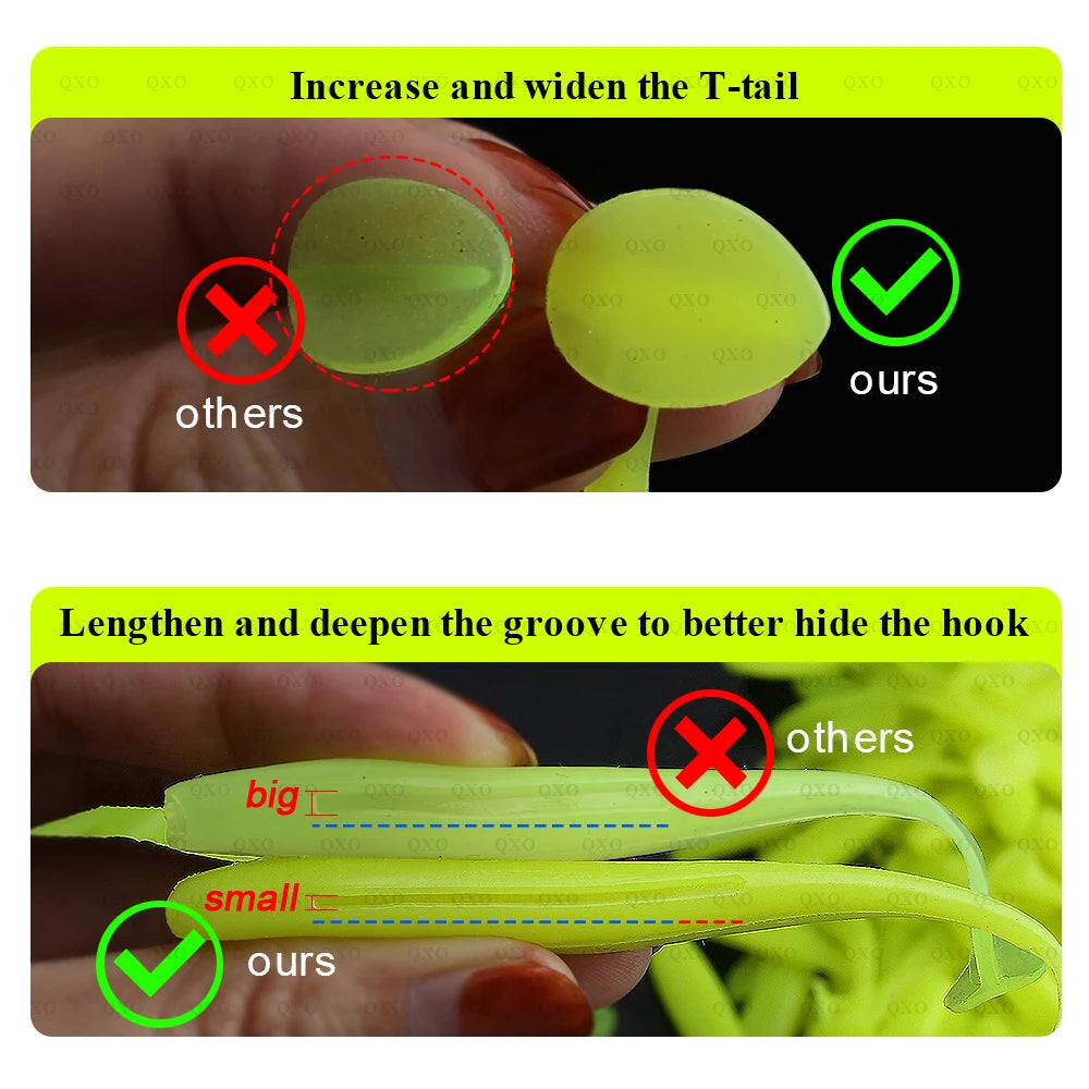 QXO Fishing Soft Lure Worm With Box Silicone Bait Accessories Swimbait Streamer Sea Fishing Spoon Lure 7cm 10cm Wobbler Set - Action Outdoors Kiwi