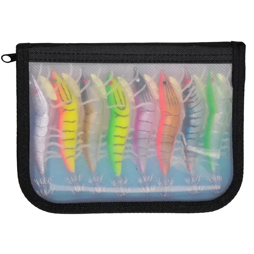 China China 8Pcs/bag Luminous 20g Squid Fishing lure Shrimp Jigs Wood lure 3D Eyes Octopus lures Cuttlefish Artificial bait jigging hook