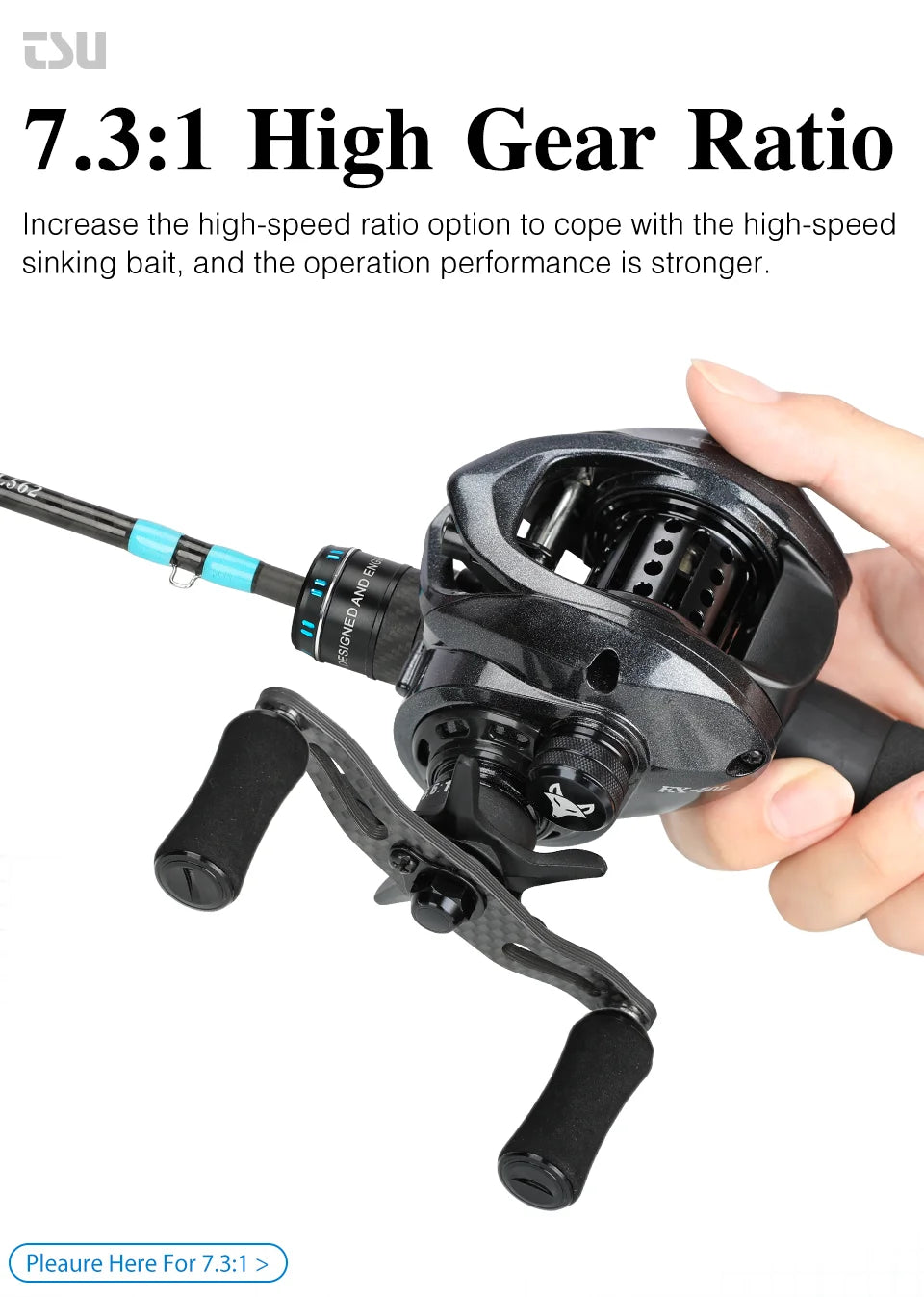 TSURINOYA Spirit Fox 50 Bait Finesse System Baitcasting Fishing Reel 7.3:1 Gear Ratio Carbon Fishing Coil For Light Game Trout - Action Outdoors Kiwi