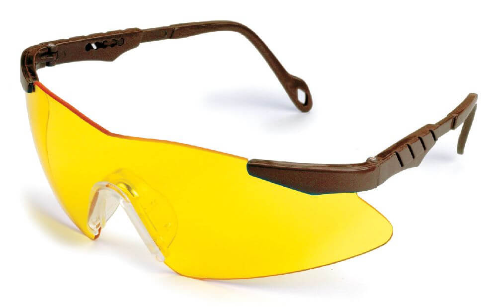 Allen Shooting Glasses with yellow lenses and wrap-around frames for shooting and work protection.
