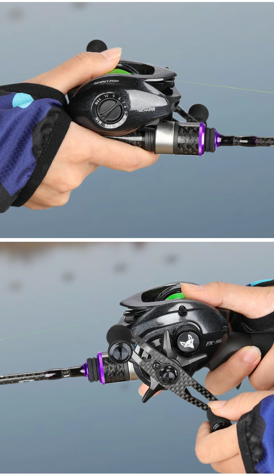 TSURINOYA Spirit Fox 50 Bait Finesse System Baitcasting Fishing Reel 7.3:1 Gear Ratio Carbon Fishing Coil For Light Game Trout - Action Outdoors Kiwi