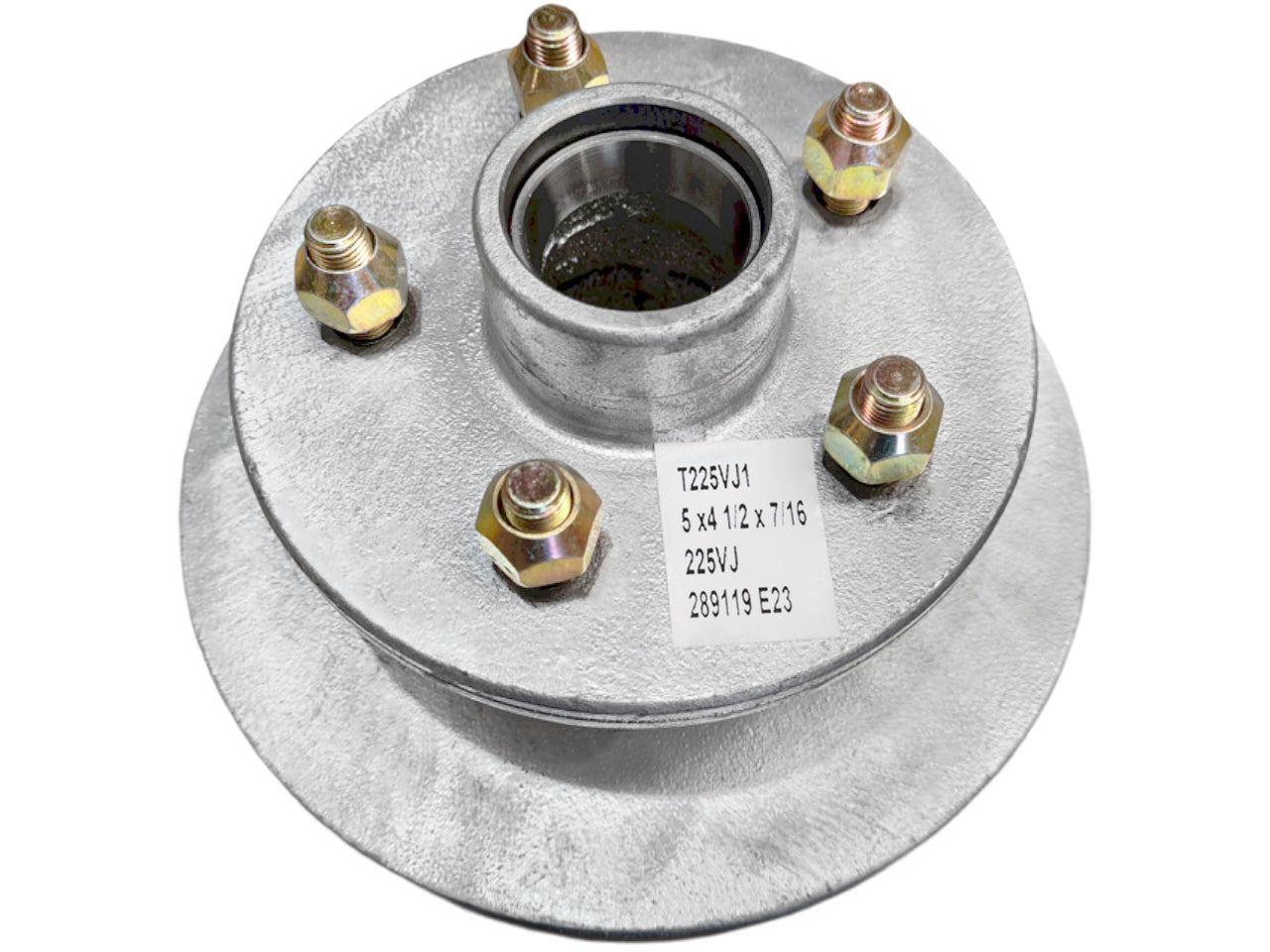 Disc-Braked Early Model Hub - 225mm 5x4-1/2x7/16" - Action Outdoors Kiwi