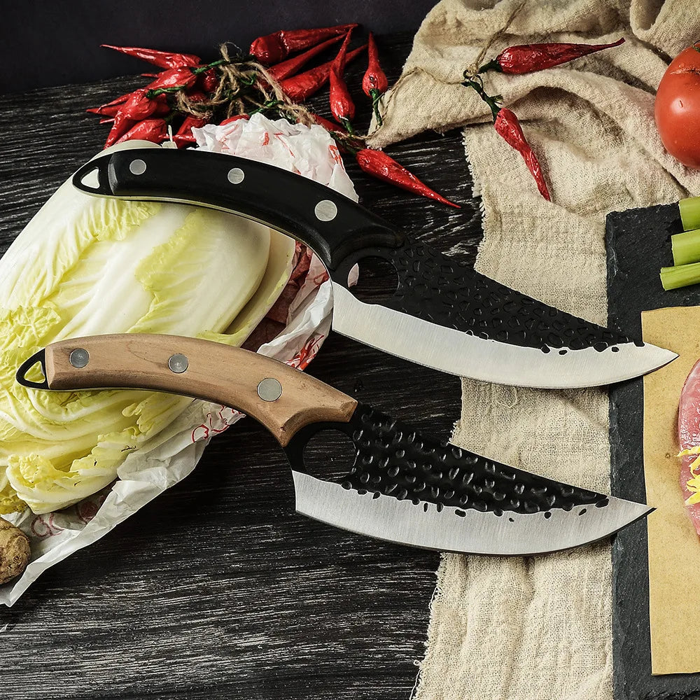 Stainless Steel Kitchen Boning Knife Handmade Fishing Knife Meat Cleaver Outdoor Cooking Cutter Butcher knife Cutter - Action Outdoors Kiwi