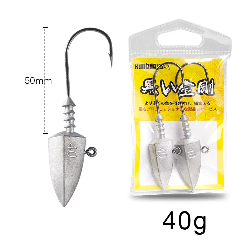 Hunthouse fishing hooks jig head 20g 30g 40g 3 pcs/pack fishing tackle equiped with soft lure peche 2020 new lw313 - Action Outdoors Kiwi