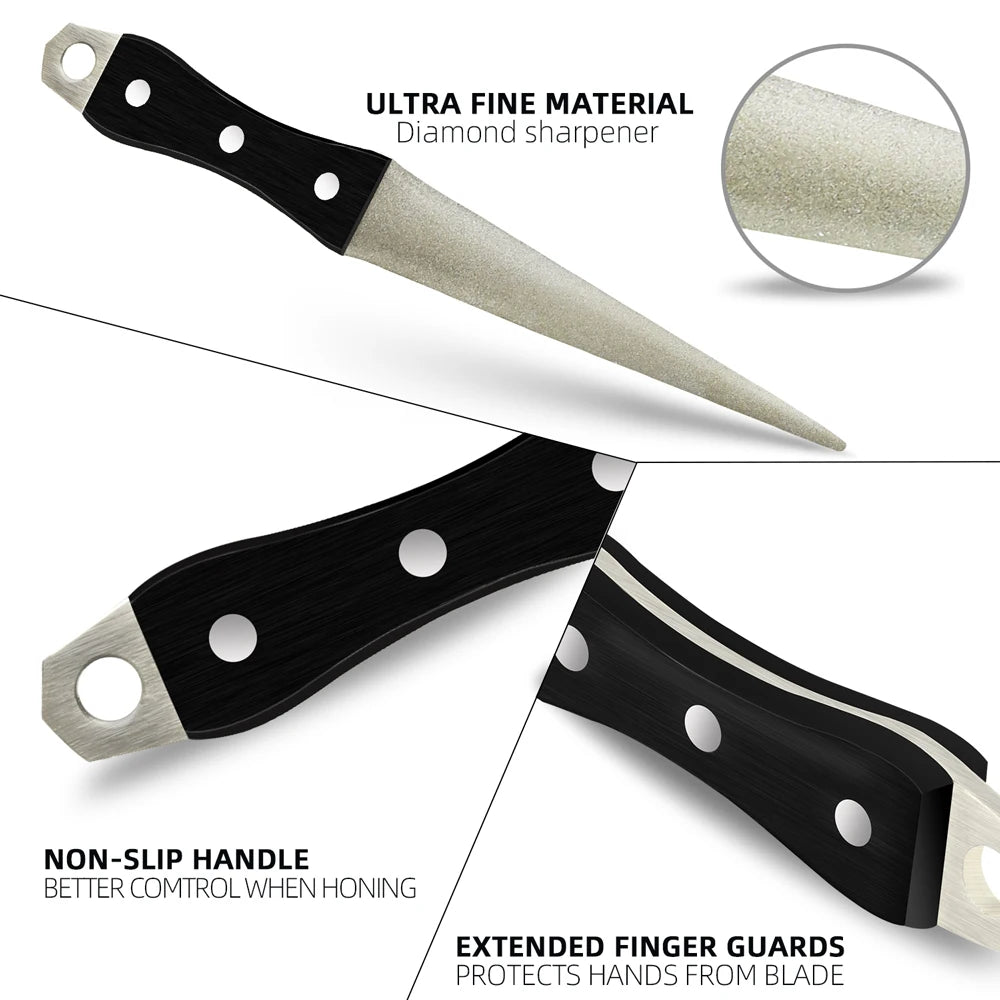 Whetstone Stone Diamond Knife Sharpener Knife Sharpening Curved Surface for Knife Scissors Honing Bar Kitchen Grinding Tool - Action Outdoors Kiwi