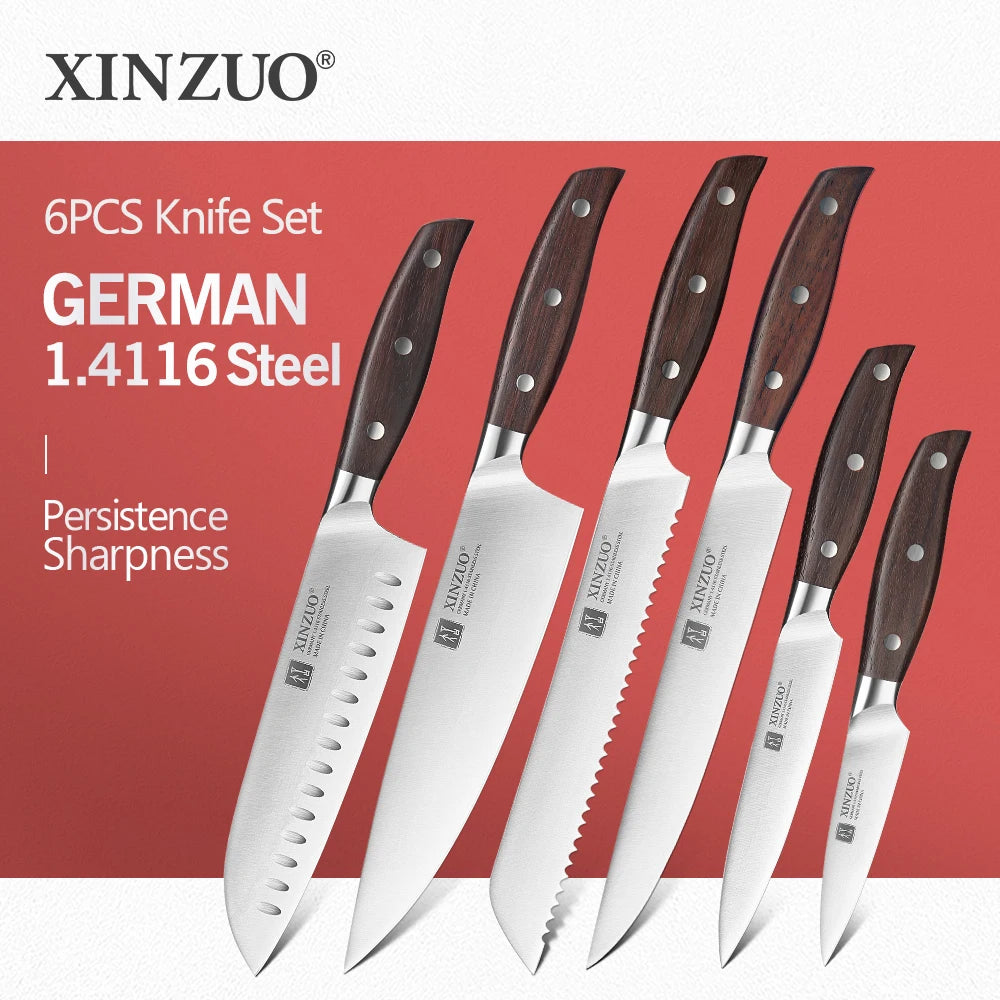 XINZUO Kitchen Tools 6 PCS Kitchen Knife Set - Action Outdoors Kiwi