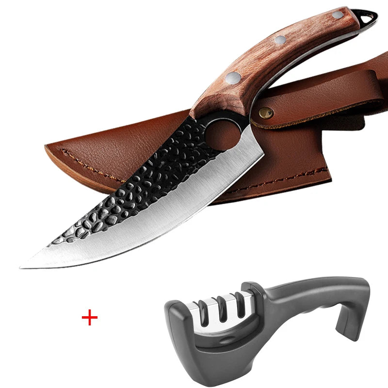 Stainless Steel Kitchen Boning Knife Handmade Fishing Knife Meat Cleaver Outdoor Cooking Cutter Butcher knife Cutter - Action Outdoors Kiwi