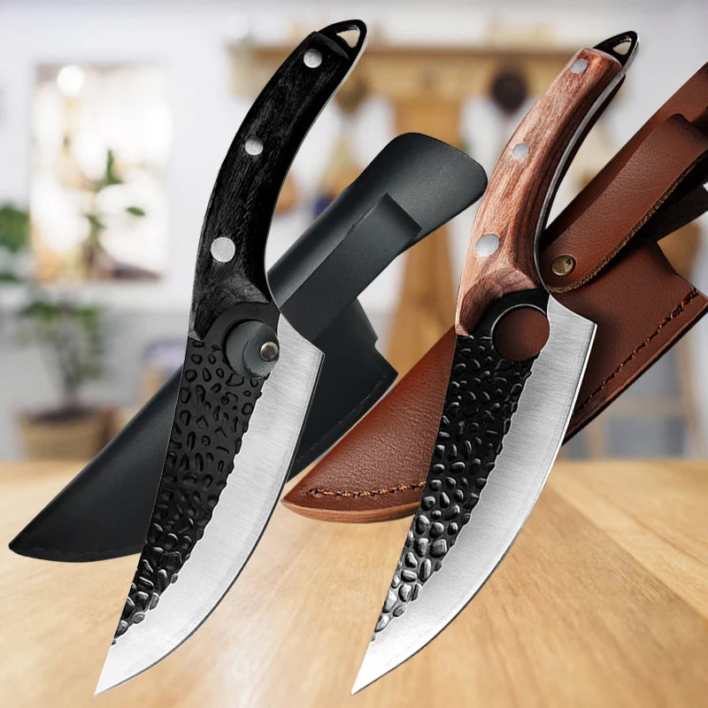 Stainless Steel Kitchen Boning Knife Handmade Fishing Knife Meat Cleaver Outdoor Cooking Cutter Butcher knife Cutter - Action Outdoors Kiwi
