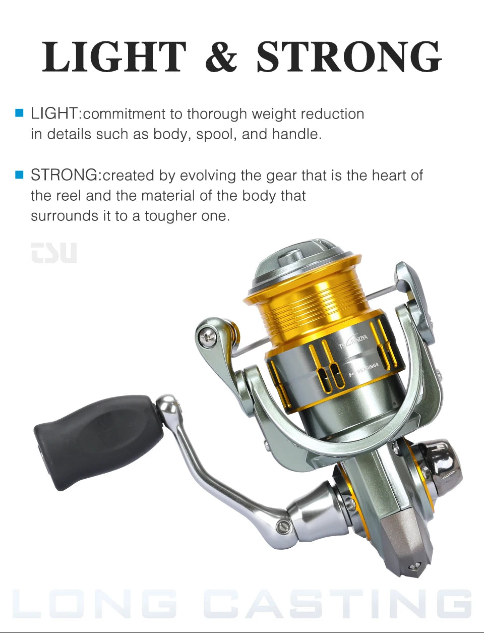 TSURINOYA Light Game Ultralight Spinning Fishing Reel FS 500 800 1000 9+1BB 4kg Drag Power Bait Finesse Stream Bass Trout Reel - Action Outdoors Kiwi