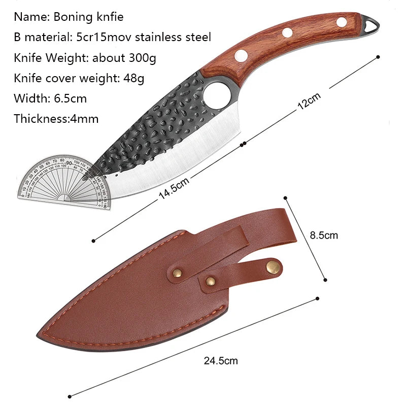 Stainless Steel Kitchen Boning Knife Handmade Fishing Knife Meat Cleaver Outdoor Cooking Cutter Butcher knife Cutter - Action Outdoors Kiwi