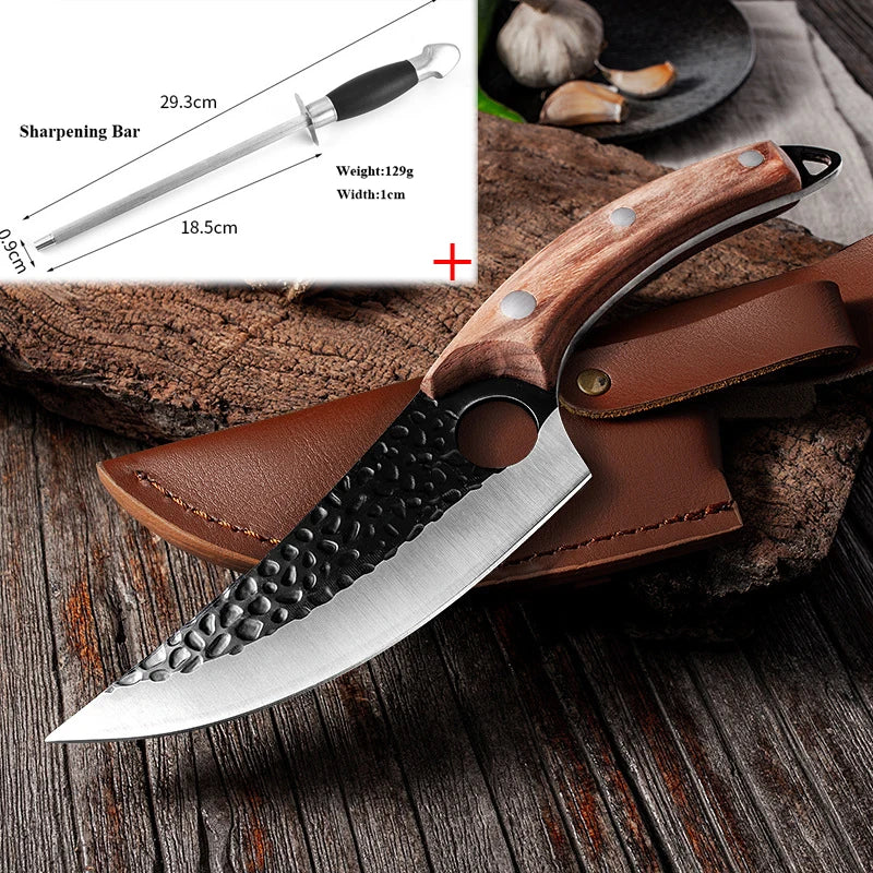 Stainless Steel Kitchen Boning Knife Handmade Fishing Knife Meat Cleaver Outdoor Cooking Cutter Butcher knife Cutter - Action Outdoors Kiwi