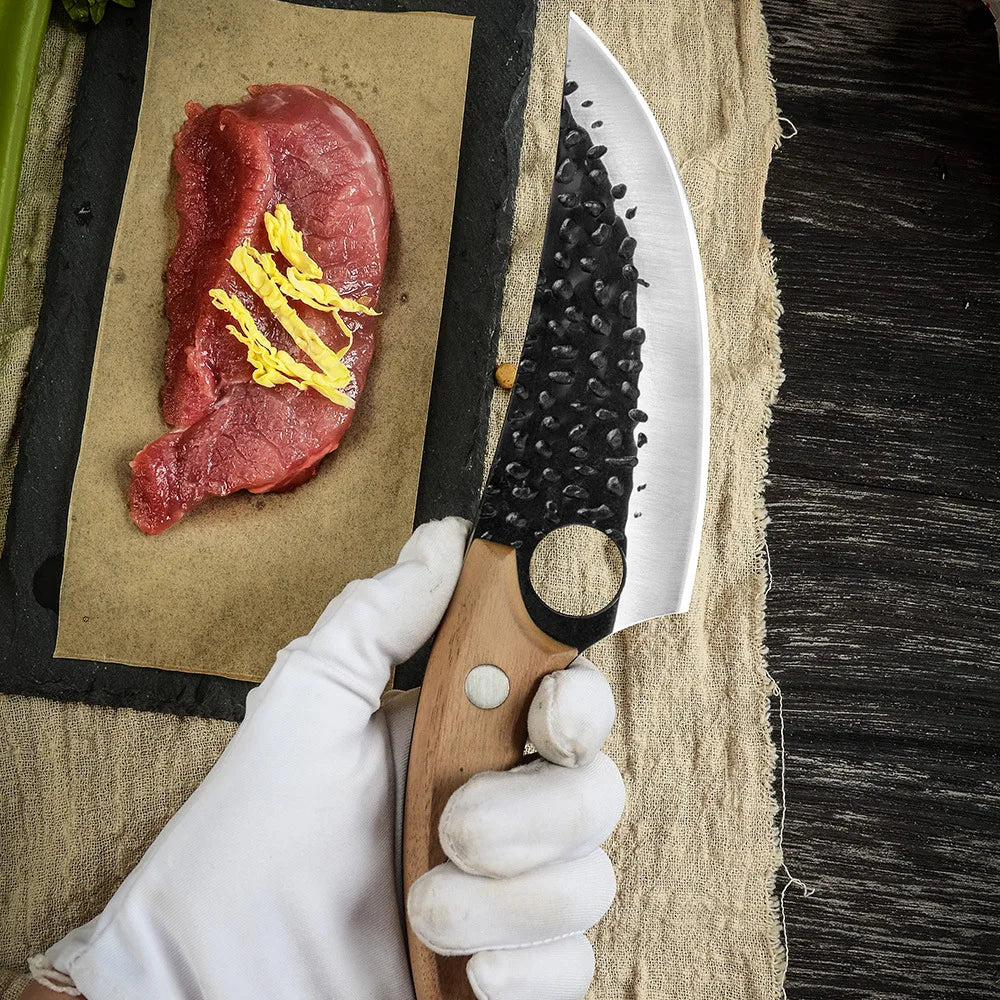 Stainless Steel Kitchen Boning Knife Handmade Fishing Knife Meat Cleaver Outdoor Cooking Cutter Butcher knife Cutter - Action Outdoors Kiwi