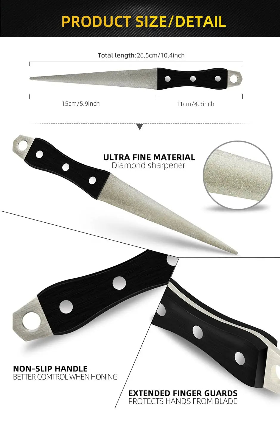 Whetstone Stone Diamond Knife Sharpener Knife Sharpening Curved Surface for Knife Scissors Honing Bar Kitchen Grinding Tool - Action Outdoors Kiwi