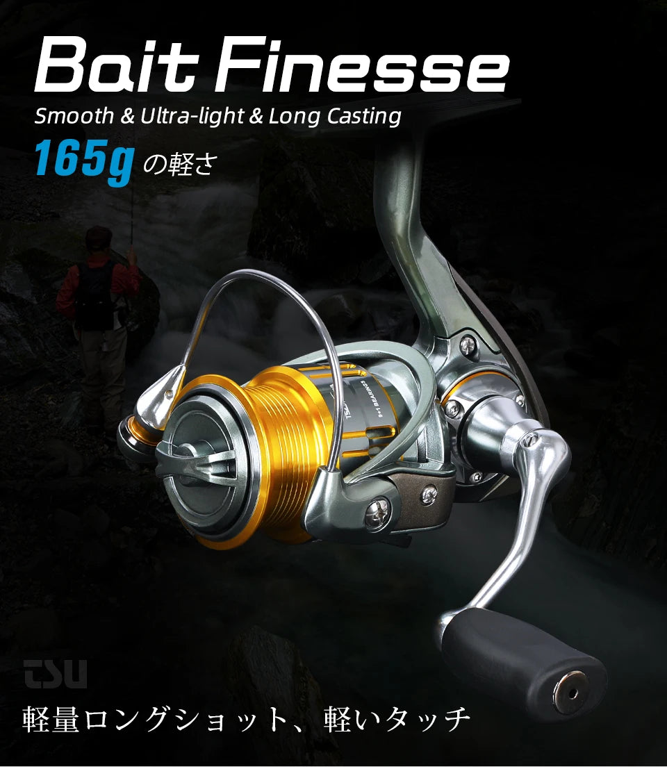 TSURINOYA Light Game Ultralight Spinning Fishing Reel FS 500 800 1000 9+1BB 4kg Drag Power Bait Finesse Stream Bass Trout Reel - Action Outdoors Kiwi