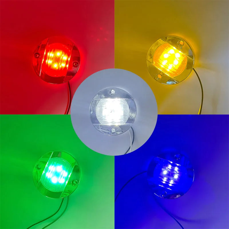 1Pcs DC12V/24V Marine Boat Transom LED Stern Light Round Cold White LED Tail Lamp Yacht Accessory Blue/White/Yellow/Green/Red - Action Outdoors Kiwi