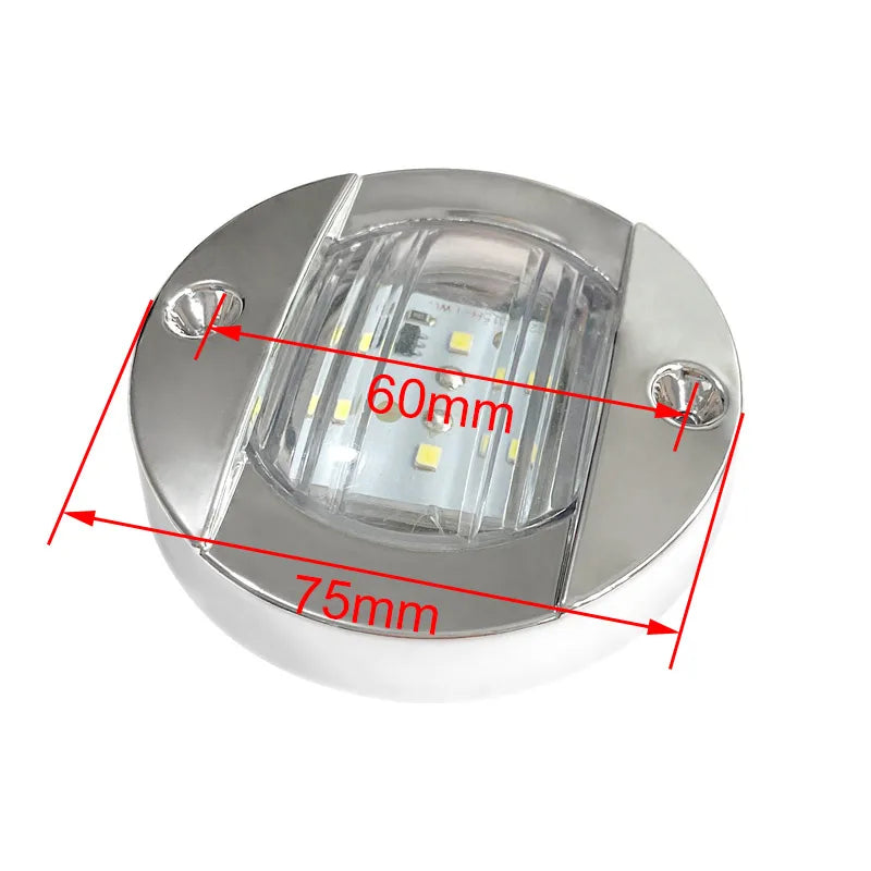 1Pcs DC12V/24V Marine Boat Transom LED Stern Light Round Cold White LED Tail Lamp Yacht Accessory Blue/White/Yellow/Green/Red - Action Outdoors Kiwi