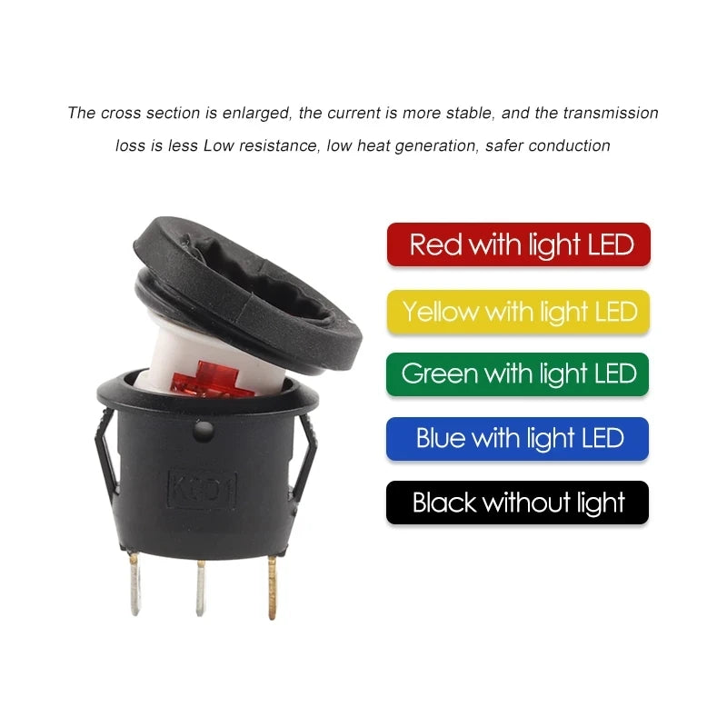 5Pcs 2/3Pin 25mm 6A/10A 250V Round Rocker Dot Boat LED Light Waterproof Rocker Switch Car Auto Boat Marine Power Button Switch - Action Outdoors Kiwi