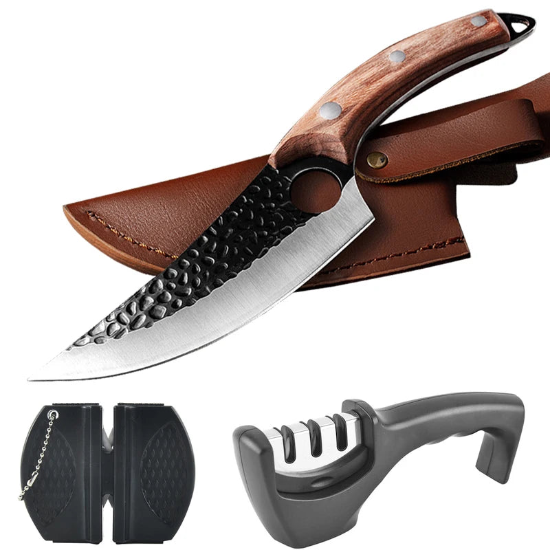 Stainless Steel Kitchen Boning Knife Handmade Fishing Knife Meat Cleaver Outdoor Cooking Cutter Butcher knife Cutter - Action Outdoors Kiwi