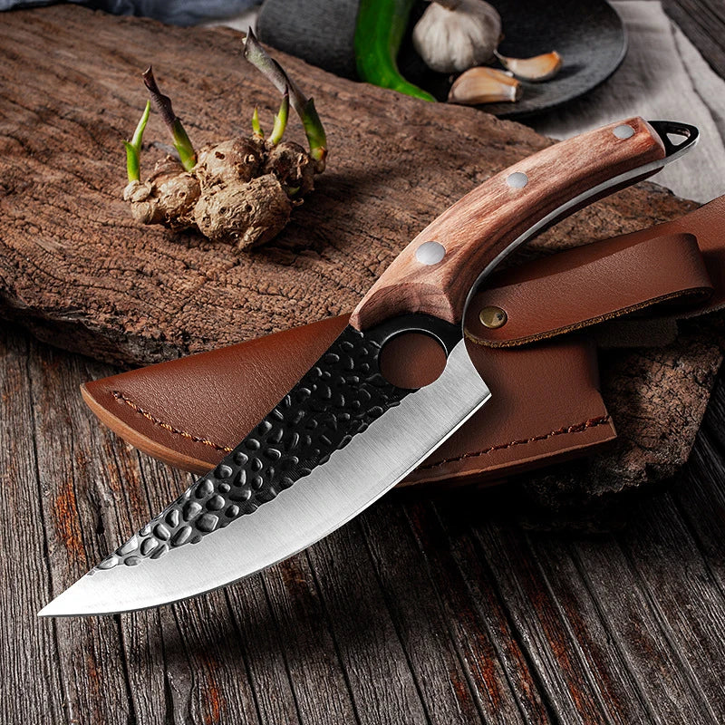 Stainless Steel Kitchen Boning Knife Handmade Fishing Knife Meat Cleaver Outdoor Cooking Cutter Butcher knife Cutter - Action Outdoors Kiwi