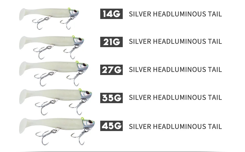 2pcs Jig Head Soft Bait T Tail Artificial Metal Bait Fishing Jig Sharp Knife Machete Soft T Tail Fishing Lure for hairtail - Action Outdoors Kiwi
