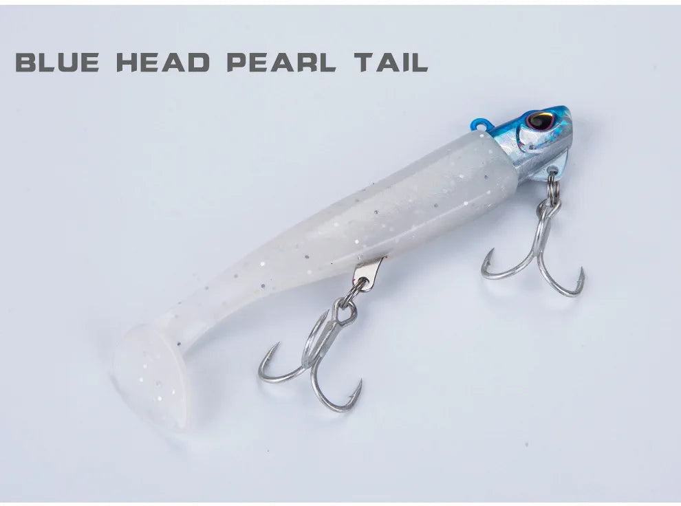 2pcs Jig Head Soft Bait T Tail Artificial Metal Bait Fishing Jig Sharp Knife Machete Soft T Tail Fishing Lure for hairtail - Action Outdoors Kiwi