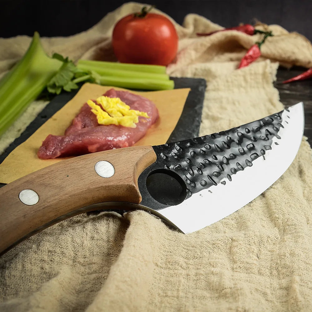 Stainless Steel Kitchen Boning Knife Handmade Fishing Knife Meat Cleaver Outdoor Cooking Cutter Butcher knife Cutter - Action Outdoors Kiwi
