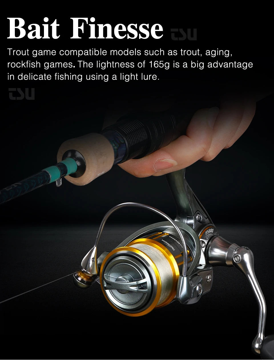 TSURINOYA Light Game Ultralight Spinning Fishing Reel FS 500 800 1000 9+1BB 4kg Drag Power Bait Finesse Stream Bass Trout Reel - Action Outdoors Kiwi