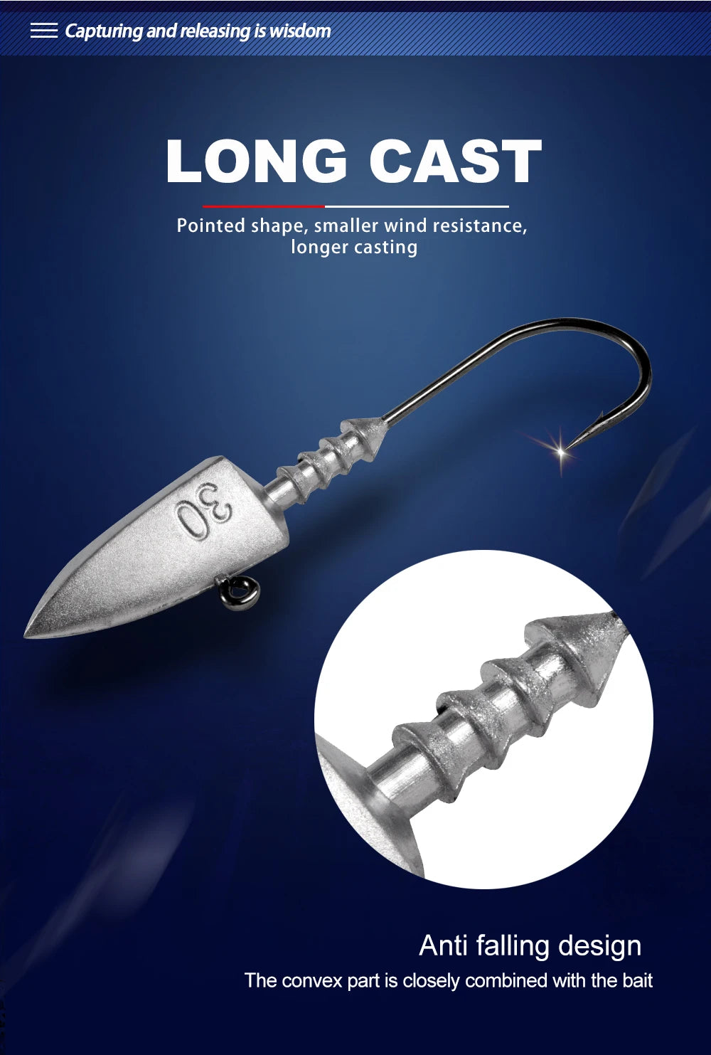 Hunthouse fishing hooks jig head 20g 30g 40g 3 pcs/pack fishing tackle equiped with soft lure peche 2020 new lw313 - Action Outdoors Kiwi