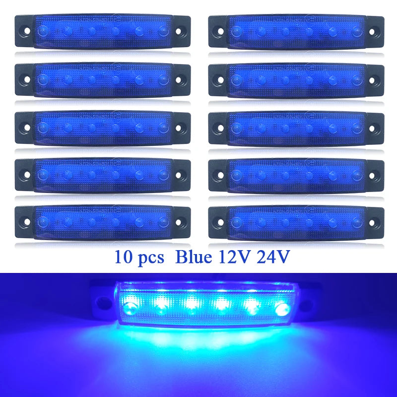 10pcs Marine Boat Waterproof 12V 24V 6 LED Lamp Cabin Deck Courtesy Light Stern Transom Lights Blue For Small Boat Sailboat - Action Outdoors Kiwi