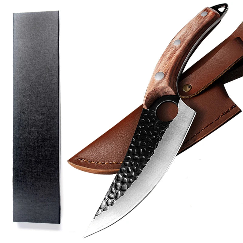 Stainless Steel Kitchen Boning Knife Handmade Fishing Knife Meat Cleaver Outdoor Cooking Cutter Butcher knife Cutter - Action Outdoors Kiwi