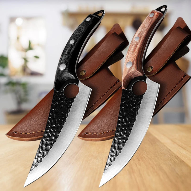 Stainless Steel Kitchen Boning Knife Handmade Fishing Knife Meat Cleaver Outdoor Cooking Cutter Butcher knife Cutter - Action Outdoors Kiwi