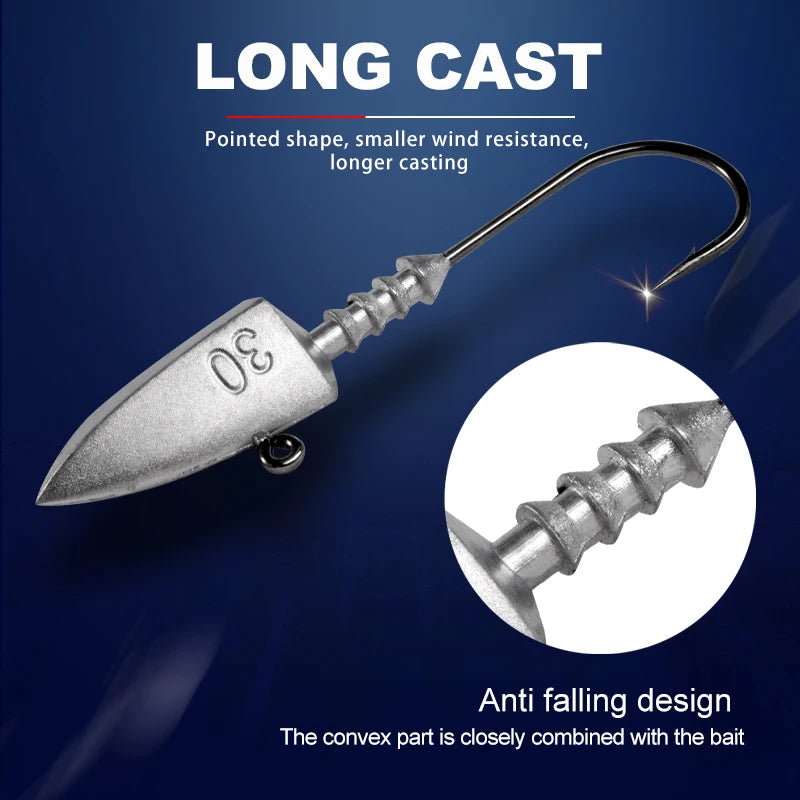 Hunthouse fishing hooks jig head 20g 30g 40g 3 pcs/pack fishing tackle equiped with soft lure peche 2020 new lw313 - Action Outdoors Kiwi