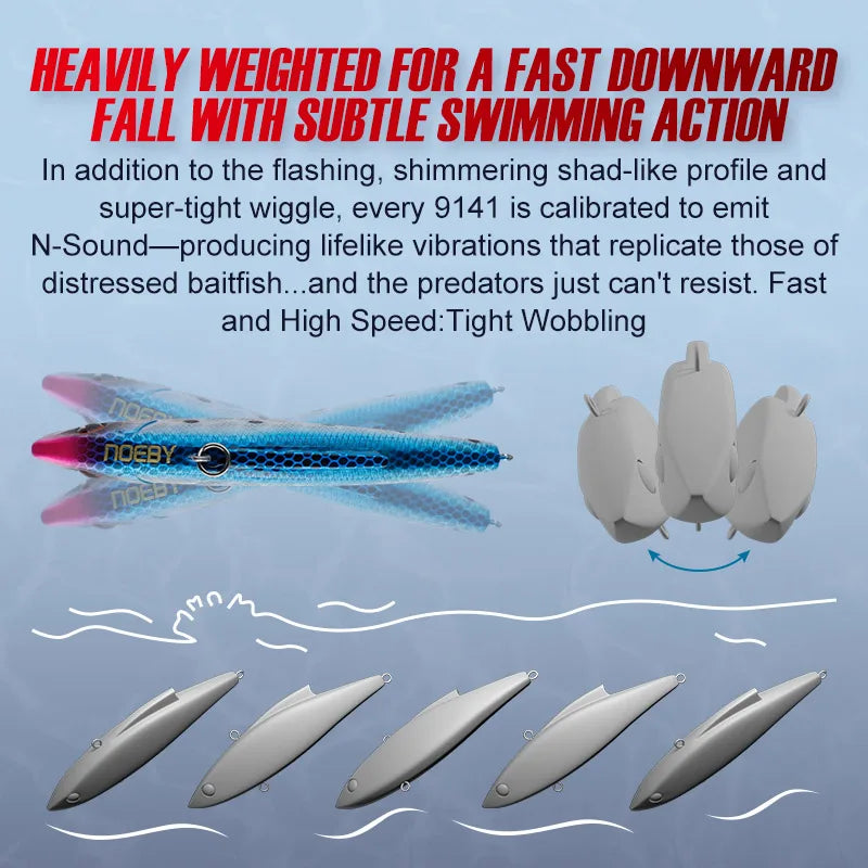 Noeby 3pcs VIB Fishing Lure 90mm 33g Rattling Variable Sinking Bait Wobblers Seawater Crankbait Pike Winter Fishing Tackle - Action Outdoors Kiwi