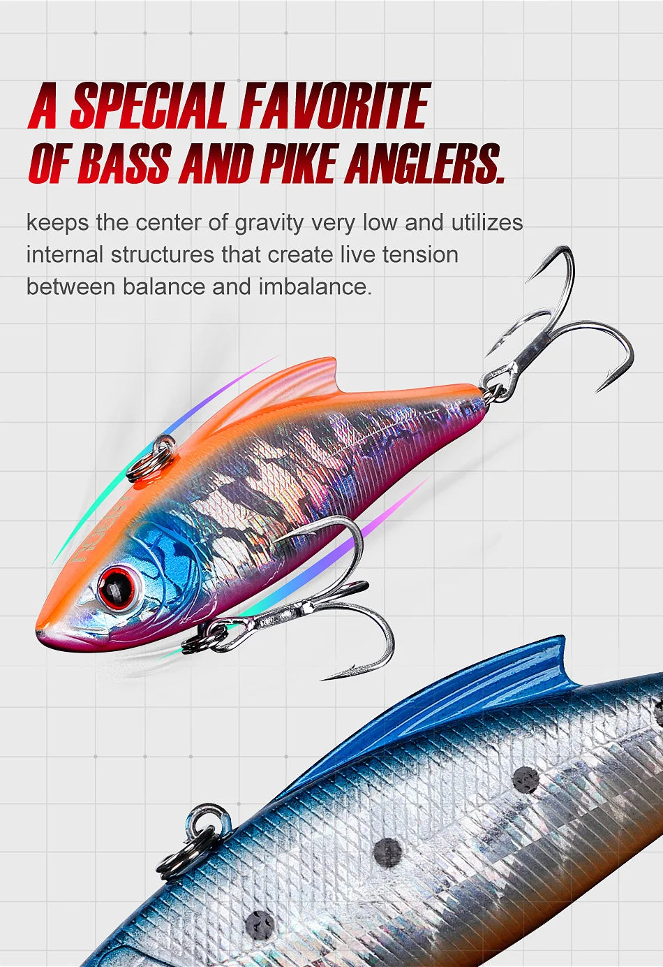 Noeby 3pcs VIB Fishing Lure 90mm 33g Rattling Variable Sinking Bait Wobblers Seawater Crankbait Pike Winter Fishing Tackle - Action Outdoors Kiwi