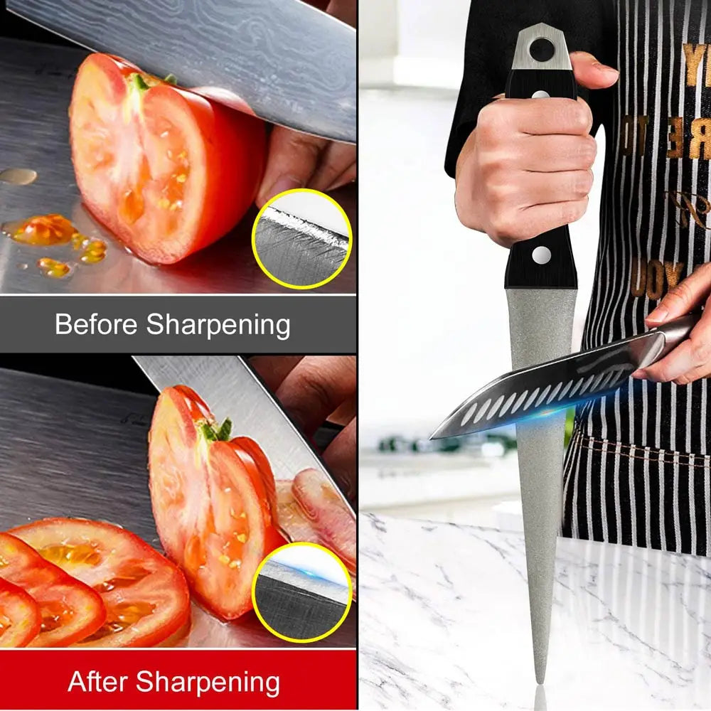 Whetstone Stone Diamond Knife Sharpener Knife Sharpening Curved Surface for Knife Scissors Honing Bar Kitchen Grinding Tool - Action Outdoors Kiwi