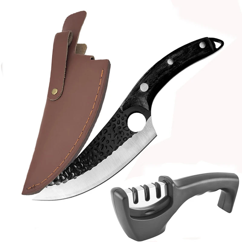 Stainless Steel Kitchen Boning Knife Handmade Fishing Knife Meat Cleaver Outdoor Cooking Cutter Butcher knife Cutter - Action Outdoors Kiwi