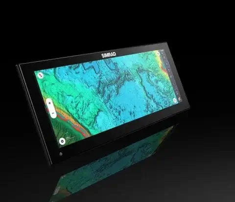 NSX 3012UW smart chartplotter fishfinder displaying high-definition underwater mapping.