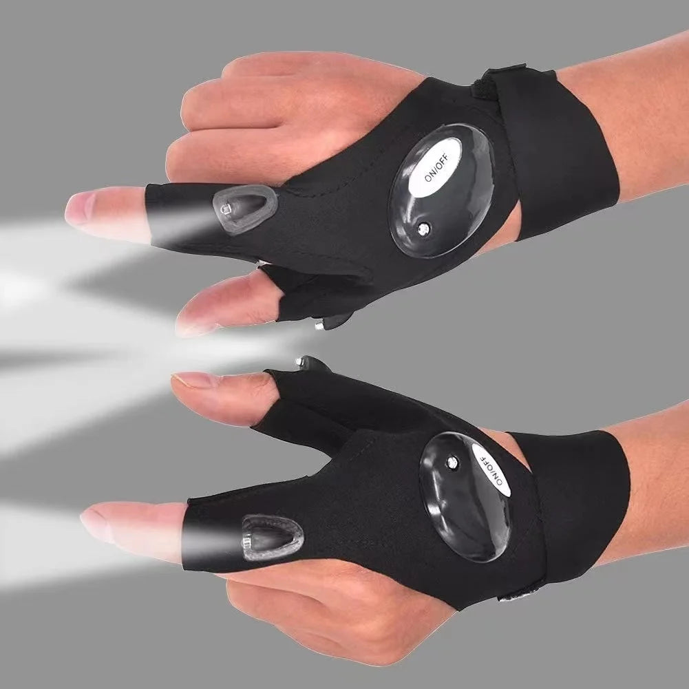 Half-finger Fishing Gloves Led Flashlight Waterproof Flashlight Outdoor Hiking Camping Fishing Rescue Survival Lighting Tool - Action Outdoors Kiwi