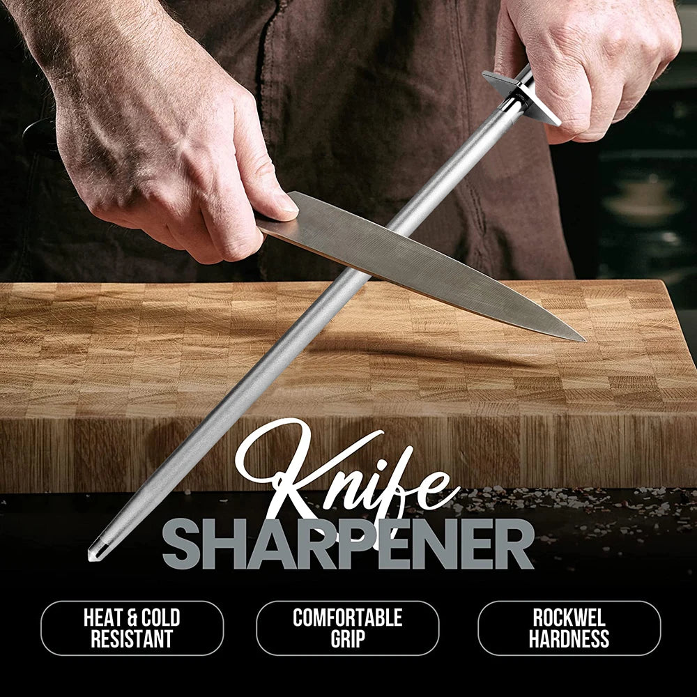 Professional Diamond Knife Sharpener 12 inch Color Wood Handle Handheld Kitchen Knife Sharpener Knife Fast sharp for All Knives - Action Outdoors Kiwi